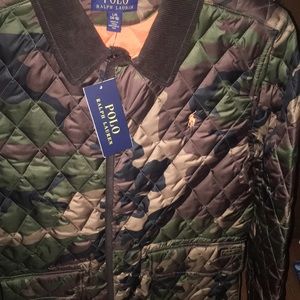 Polo Ralph Lauren boys coat green/tan /black